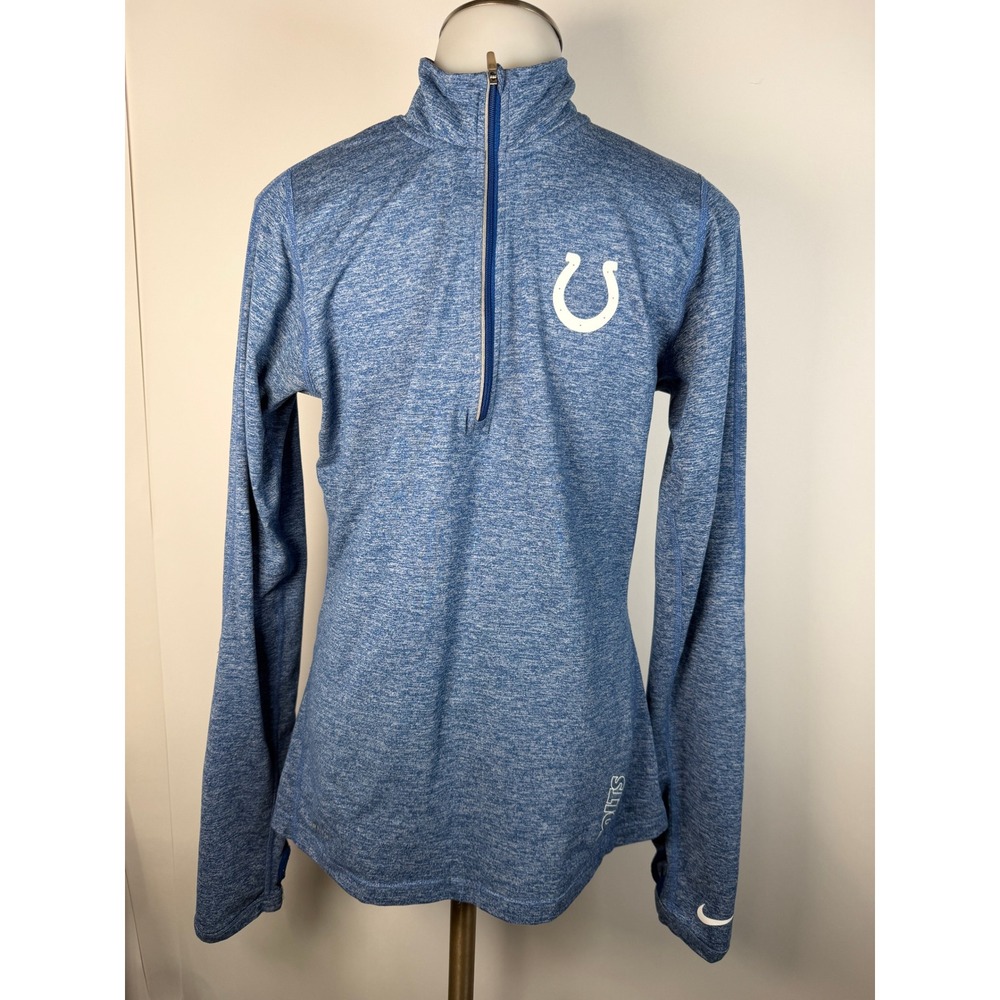 Nike NFL Indianapolis Colts Womens Small Blue Heather Dri-FIT Quarter Zip Top